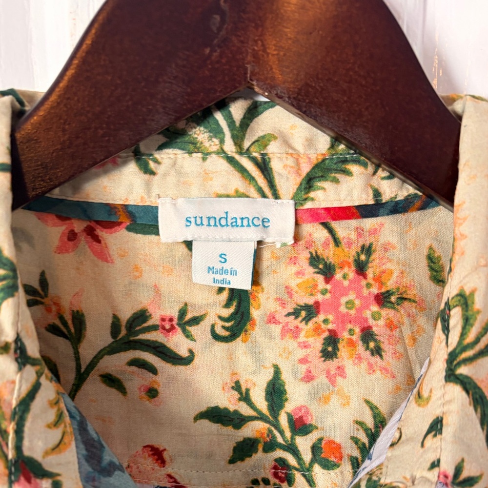 Sundance Floral Patchwork Cotton Button Down Blou… - image 4